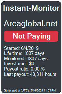 arcaglobal.net Monitored by Instant-Monitor.com