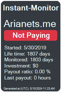 arianets.me Monitored by Instant-Monitor.com