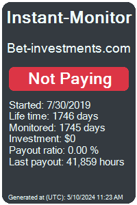 bet-investments.com Monitored by Instant-Monitor.com
