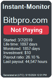 bitbpro.com Monitored by Instant-Monitor.com