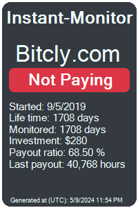bitcly.com Monitored by Instant-Monitor.com