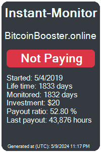 bitcoinbooster.online Monitored by Instant-Monitor.com