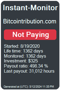 bitcointribution.com Monitored by Instant-Monitor.com