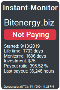 bitenergy.biz Monitored by Instant-Monitor.com