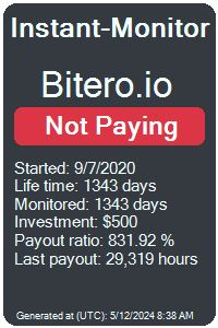 bitero.io Monitored by Instant-Monitor.com