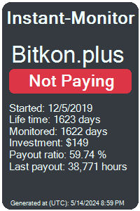 bitkon.plus Monitored by Instant-Monitor.com
