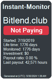 bitlend.club Monitored by Instant-Monitor.com