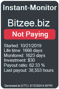 bitzee.biz Monitored by Instant-Monitor.com