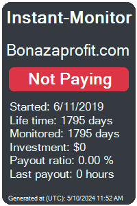 bonazaprofit.com Monitored by Instant-Monitor.com