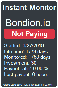 bondion.io Monitored by Instant-Monitor.com