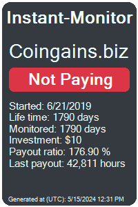 coingains.biz Monitored by Instant-Monitor.com