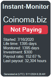 coinoma.biz Monitored by Instant-Monitor.com