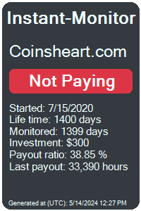 coinsheart.com Monitored by Instant-Monitor.com