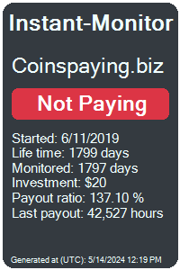 coinspaying.biz Monitored by Instant-Monitor.com