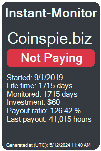 coinspie.biz Monitored by Instant-Monitor.com