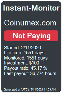 coinumex.com Monitored by Instant-Monitor.com