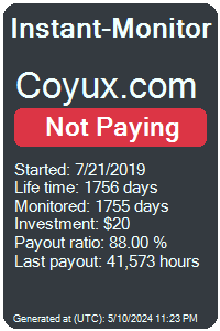 coyux.com Monitored by Instant-Monitor.com