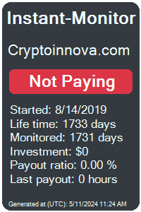 cryptoinnova.com Monitored by Instant-Monitor.com