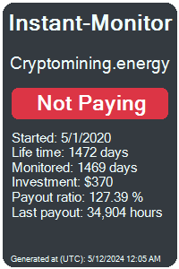cryptomining.energy Monitored by Instant-Monitor.com