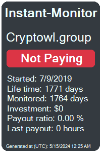 cryptowl.group Monitored by Instant-Monitor.com