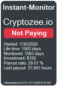 cryptozee.io Monitored by Instant-Monitor.com