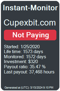 cupexbit.com Monitored by Instant-Monitor.com
