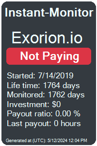 exorion.io Monitored by Instant-Monitor.com