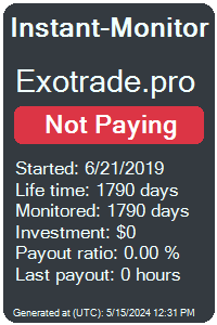 exotrade.pro Monitored by Instant-Monitor.com