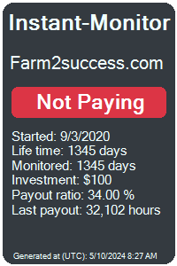 farm2success.com Monitored by Instant-Monitor.com