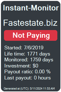 fastestate.biz Monitored by Instant-Monitor.com
