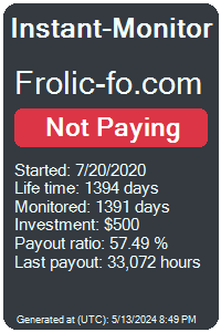 frolic-fo.com Monitored by Instant-Monitor.com
