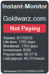 goldwarz.com Monitored by Instant-Monitor.com