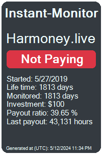 harmoney.live Monitored by Instant-Monitor.com