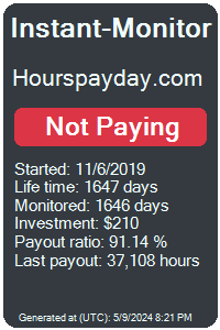 hourspayday.com Monitored by Instant-Monitor.com