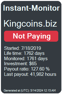 kingcoins.biz Monitored by Instant-Monitor.com