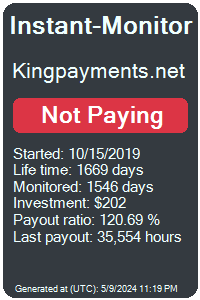 kingpayments.net Monitored by Instant-Monitor.com
