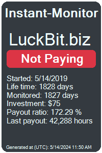luckbit.biz Monitored by Instant-Monitor.com