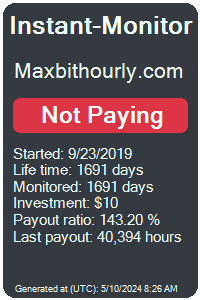 maxbithourly.com Monitored by Instant-Monitor.com