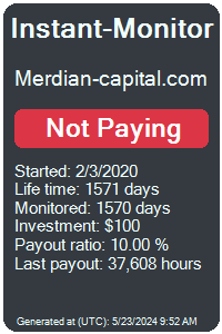 merdian-capital.com Monitored by Instant-Monitor.com