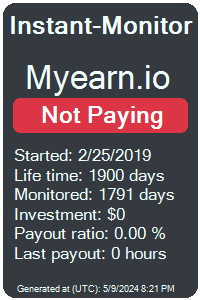 myearn.io Monitored by Instant-Monitor.com