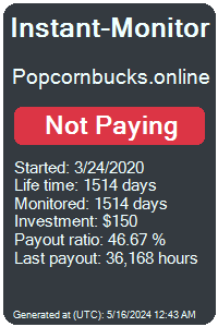 popcornbucks.online Monitored by Instant-Monitor.com