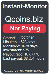 qcoins.biz Monitored by Instant-Monitor.com