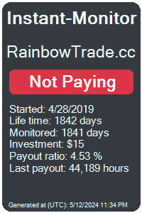 rainbowtrade.cc Monitored by Instant-Monitor.com