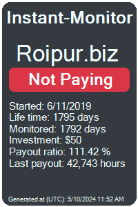 roipur.biz Monitored by Instant-Monitor.com