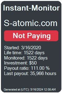 s-atomic.com Monitored by Instant-Monitor.com