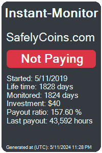 safelycoins.com Monitored by Instant-Monitor.com