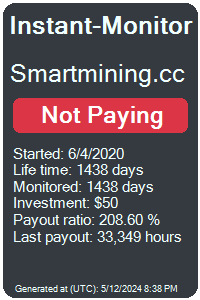 smartmining.cc Monitored by Instant-Monitor.com