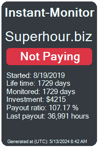 superhour.biz Monitored by Instant-Monitor.com