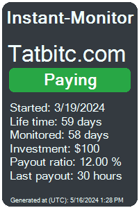 tatbitc.com Monitored by Instant-Monitor.com