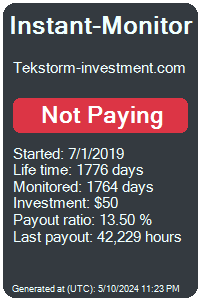 tekstorm-investment.com Monitored by Instant-Monitor.com